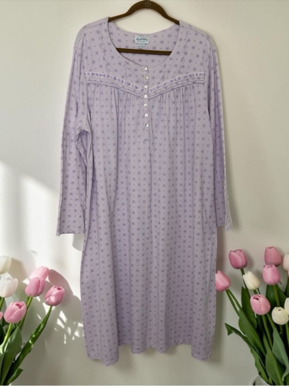 Lanz of Salzburg Cotton Blend Long Sleeve Nightgown Women's Size XXL/XXXL